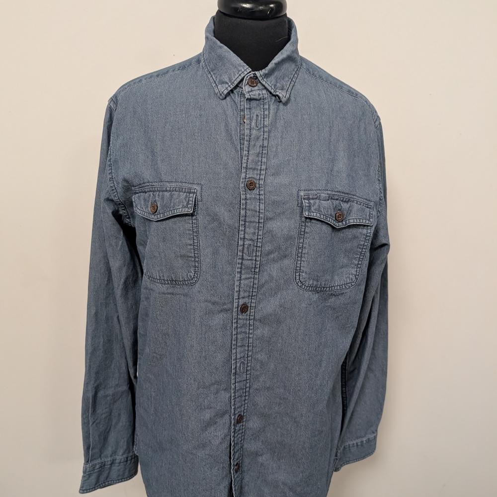 Men's Casual Denim Button Down Shirt